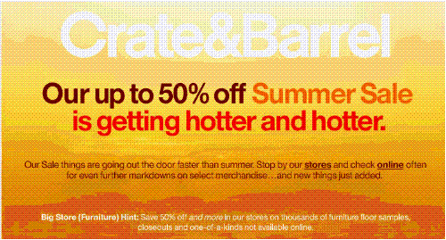 Crate and Barrel: Up to 50%