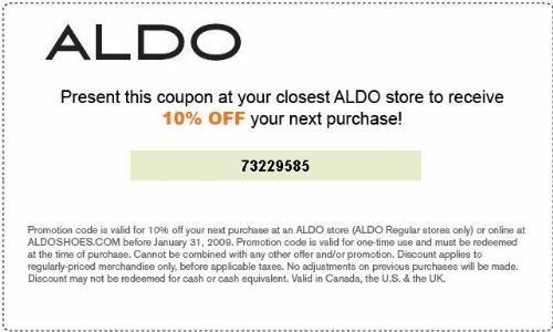 Aldo coupon online code - Samurai blue 