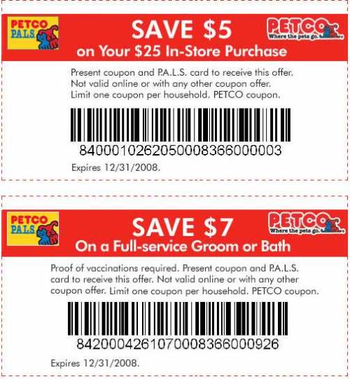Discount coupons for petco