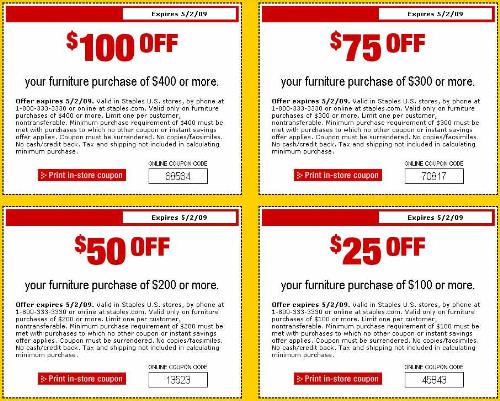 staples 25 off 100 coupon code online order