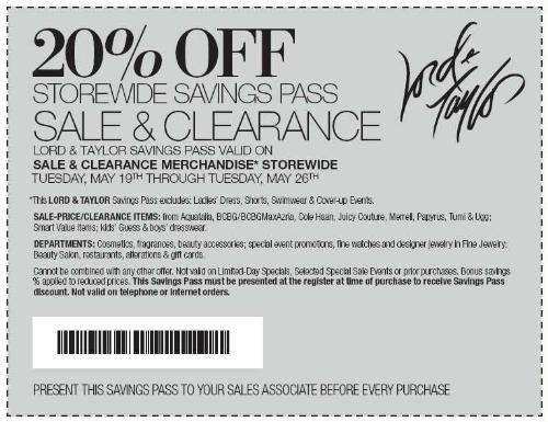 Lord and Taylor : 20% Off
