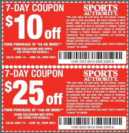 Sports authority online coupons codes
