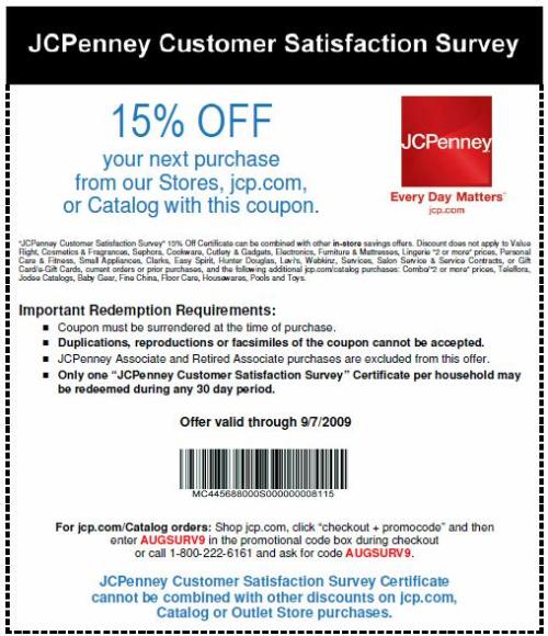 Jcpenney 15 printable coupons without taking survey -